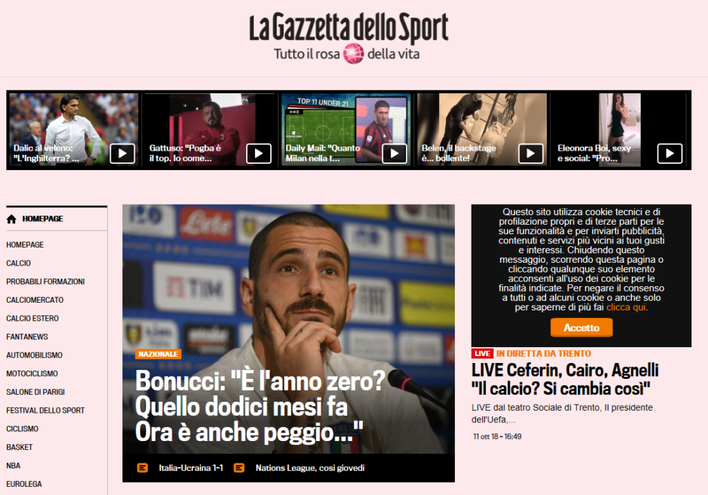Gazzetta Dello Sport - 17 Octobre 1961 - Italie Finale Coupe Davis Pietrangeli